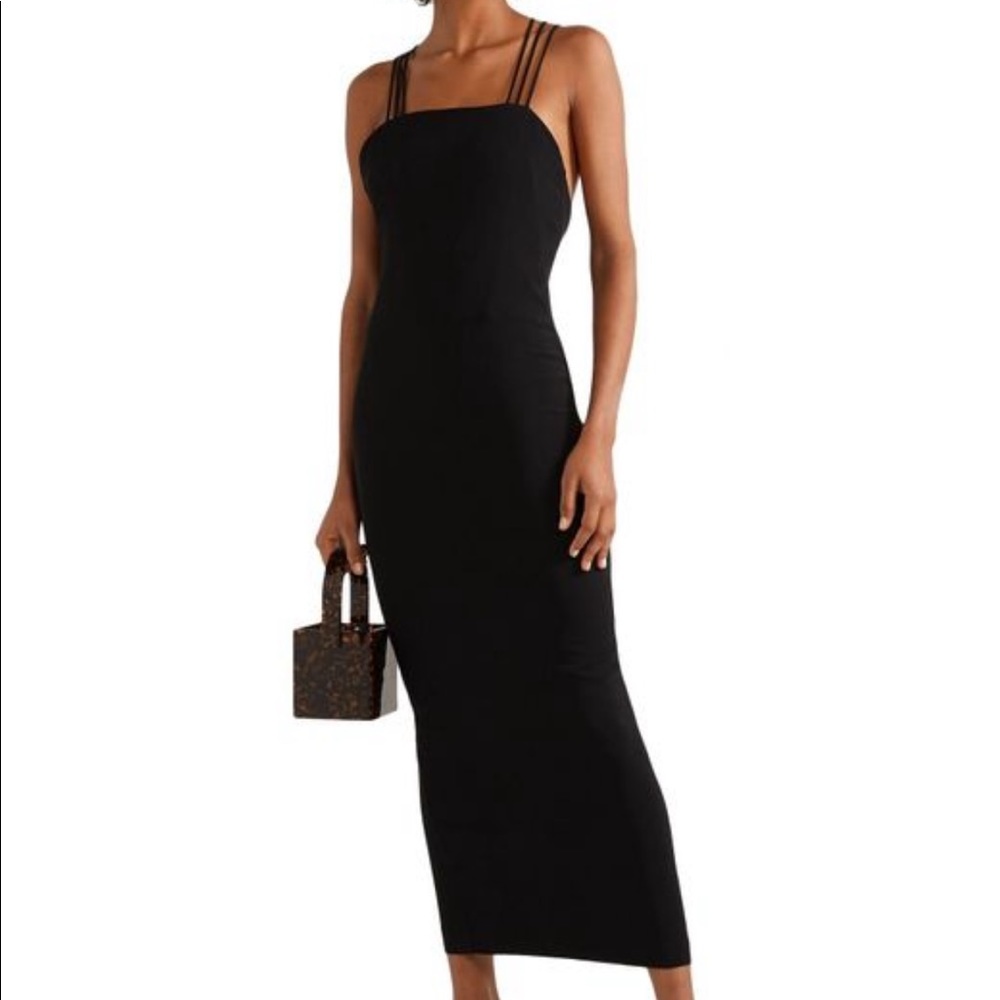 Deitas Elena black midi dress